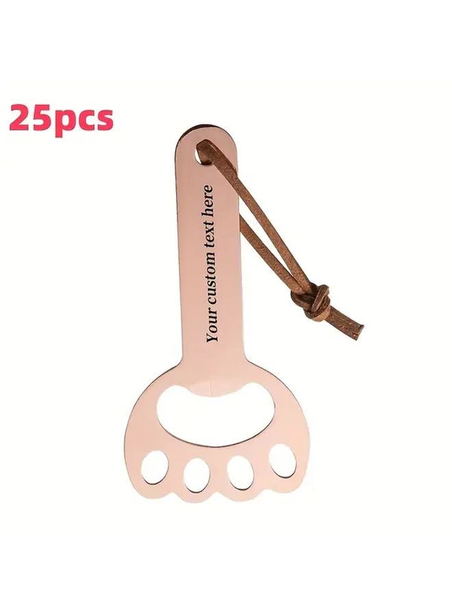 Rose Golden Hollow Claw Print Bottle Opener 25 Pcs Durable Portable Bar Accessories - Image 4
